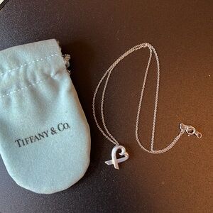 TIFFANY & Co. Paloma Picasso Loving Heart Sterling Silver 925 Pendant Necklace